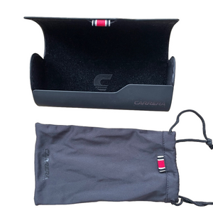 Carrera Black Sunglasses Glasses Hard Case w/ Soft Pouch - O/S, Unisex